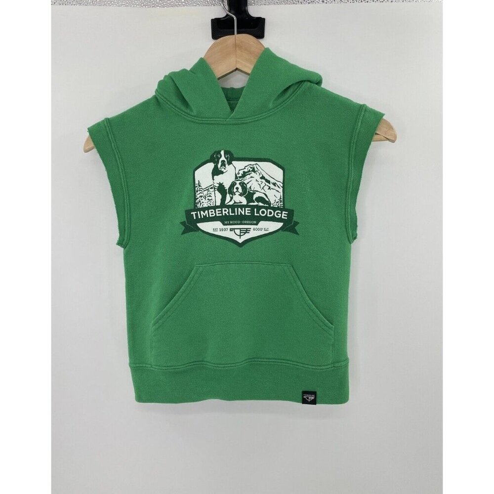Little Kids Green Timberline Cut Off Sweatshirt Youth Sm,‎ Mountains Ski Outdoor